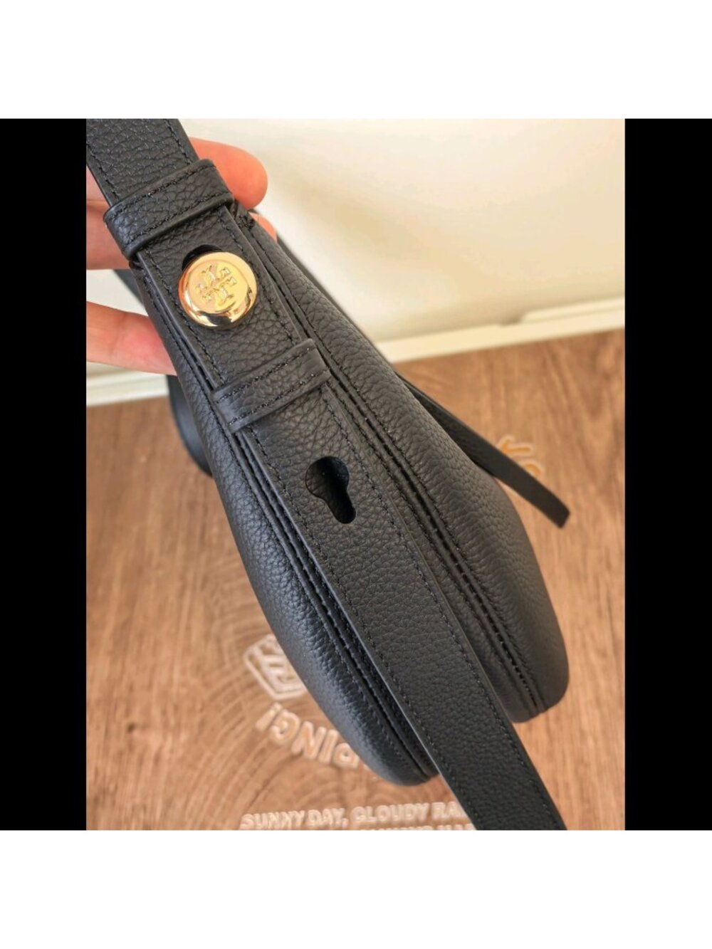 Tory Burch Romy Half Moon Shoulder Bag Black OS - Picture 10 of 14